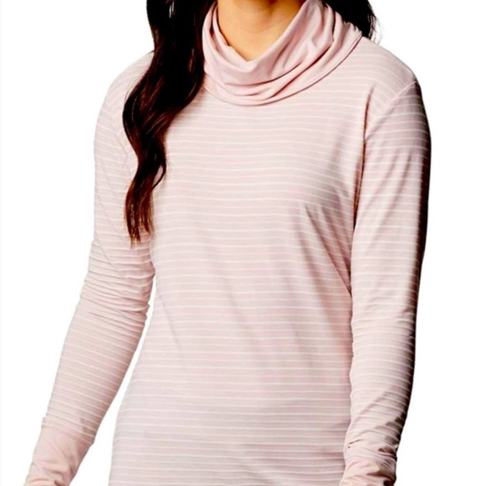 NWT Columbia Women's Essential Elements Striped Cowl Neck Long Sleeve Shirt XL